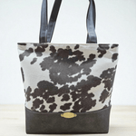Load image into Gallery viewer, Cow print Tuesday Tote - RSquiltsNcrafts LLC

