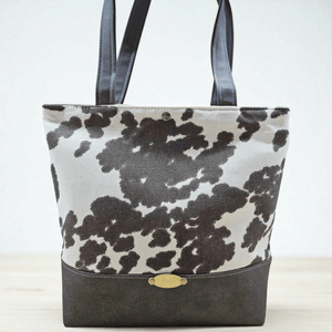 Cow print Tuesday Tote - RSquiltsNcrafts LLC