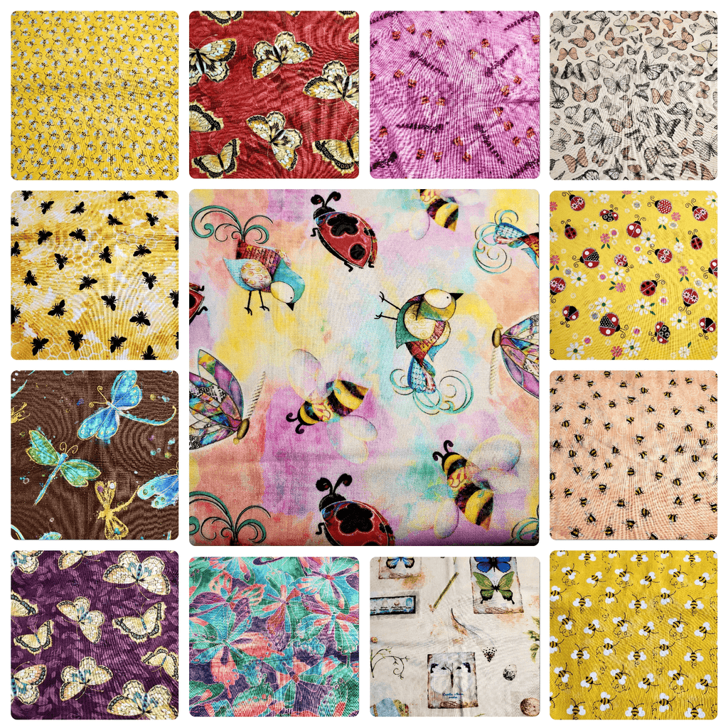 Bees, Butterflies and Buzzy Bits Scrubcap Fabrics - RSquiltsNcrafts LLC