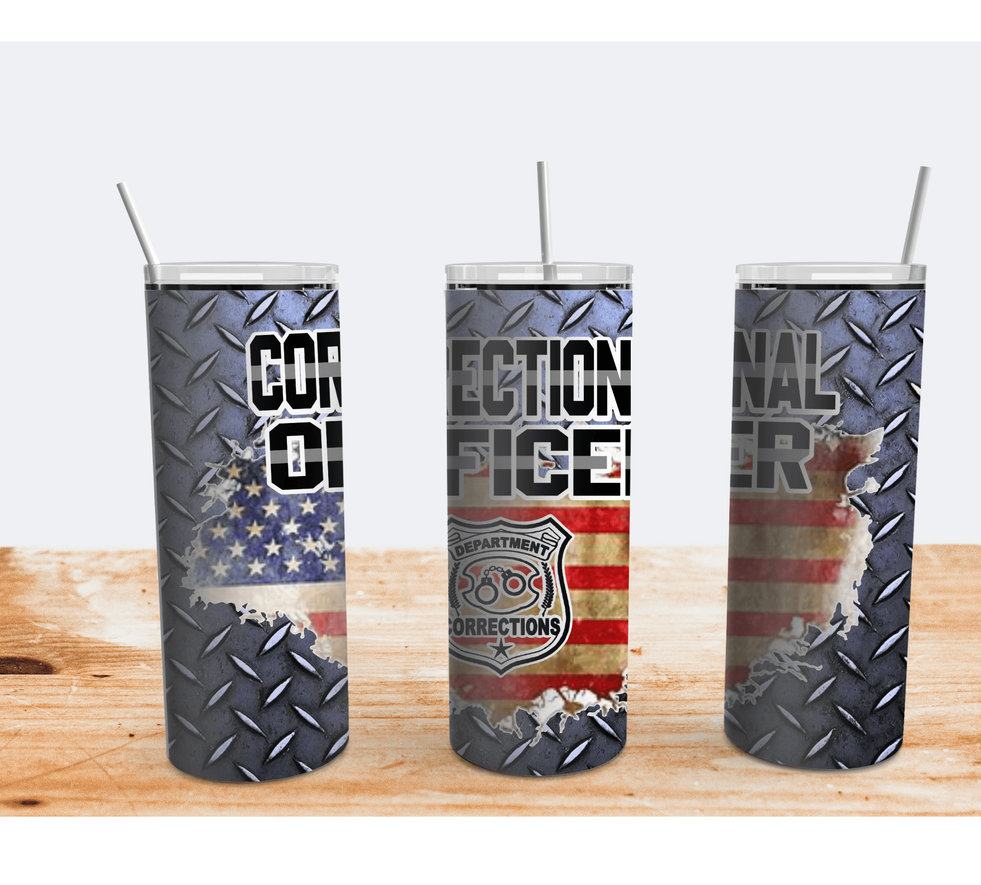 Correctional Officer 20 oz Skinny Sublimation Tumbler - RSquiltsNcrafts LLC