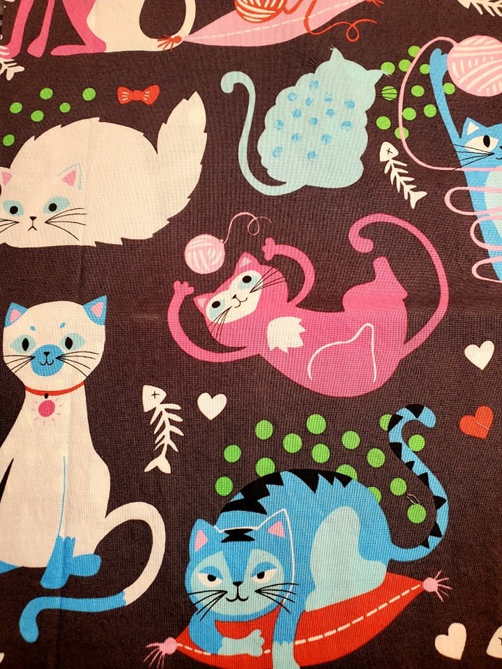 It's Raining Cats and Dogs Scrubcap Fabrics - RSquiltsNcrafts LLC