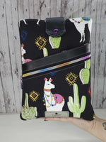 Load image into Gallery viewer, Rainbow Llama Book Sleeve (RTS) - RSquiltsNcrafts LLC
