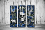 Load image into Gallery viewer, Skulls and Roses 20oz Skinny Sublimation Tumbler - RSquiltsNcrafts LLC
